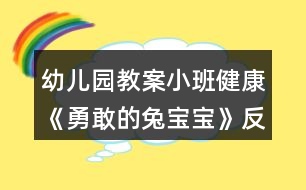 幼兒園教案小班健康《勇敢的兔寶寶》反思