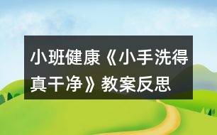 小班健康《小手洗得真干凈》教案反思