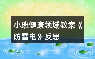 小班健康領(lǐng)域教案《防雷電》反思