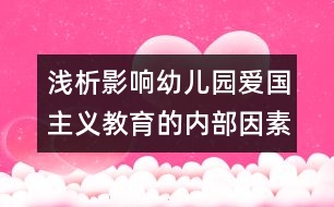 淺析影響幼兒園愛國主義教育的內(nèi)部因素