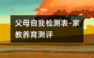 父母自我檢測(cè)表-家教養(yǎng)育測(cè)評(píng)