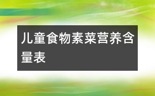 兒童食物：（素菜）營養(yǎng)含量表