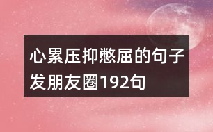 心累壓抑憋屈的句子發(fā)朋友圈192句