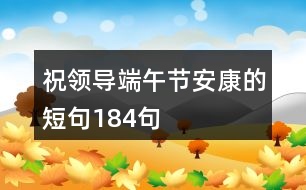 祝領(lǐng)導(dǎo)端午節(jié)安康的短句184句