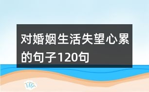 對婚姻生活失望心累的句子120句