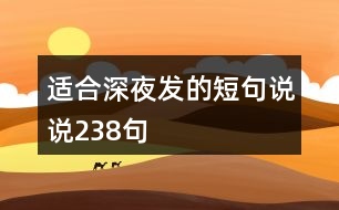 適合深夜發(fā)的短句說說238句