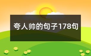 夸人帥的句子178句