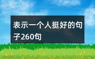 表示一個(gè)人挺好的句子260句