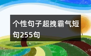 個性句子超拽霸氣短句255句