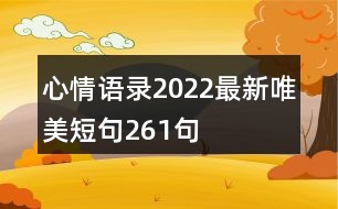 心情語錄2022最新唯美短句261句