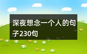 深夜想念一個(gè)人的句子230句