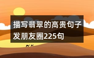 描寫翡翠的高貴句子發(fā)朋友圈225句