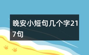 晚安小短句幾個(gè)字217句