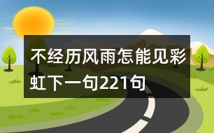 不經(jīng)歷風(fēng)雨怎能見彩虹下一句221句