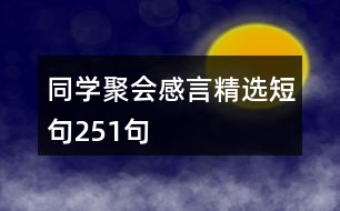 同學(xué)聚會感言精選短句251句