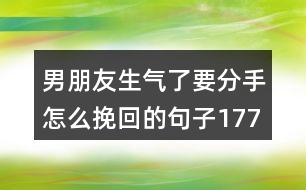 男朋友生氣了要分手怎么挽回的句子177句