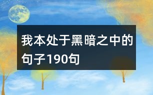 我本處于黑暗之中的句子190句