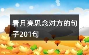 看月亮思念對(duì)方的句子201句