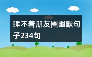 睡不著朋友圈幽默句子234句