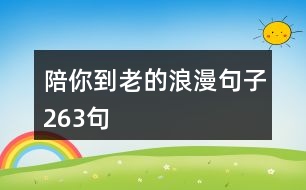 陪你到老的浪漫句子263句