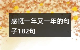 感慨一年又一年的句子182句