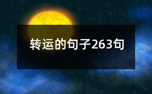 轉(zhuǎn)運的句子263句