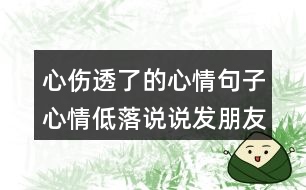 心傷透了的心情句子心情低落說(shuō)說(shuō)發(fā)朋友圈200句