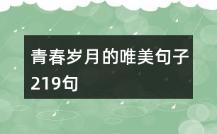 青春歲月的唯美句子219句