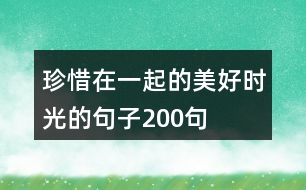 珍惜在一起的美好時(shí)光的句子200句