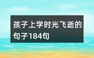 孩子上學(xué)時(shí)光飛逝的句子184句