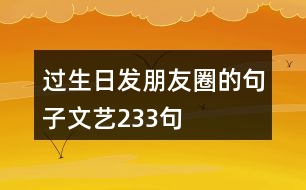 過(guò)生日發(fā)朋友圈的句子文藝233句