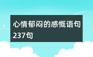 心情郁悶的感慨語句237句