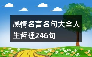 感情名言名句大全人生哲理246句