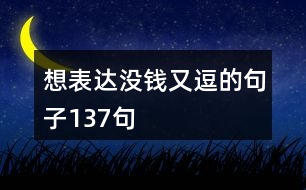 想表達(dá)沒(méi)錢又逗的句子137句