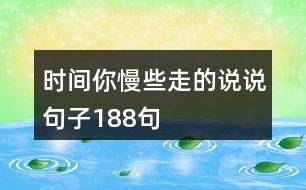 時(shí)間你慢些走的說(shuō)說(shuō)句子188句