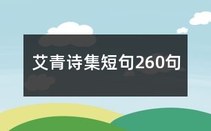 艾青詩(shī)集短句260句