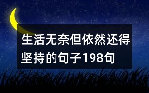 生活無奈但依然還得堅(jiān)持的句子198句