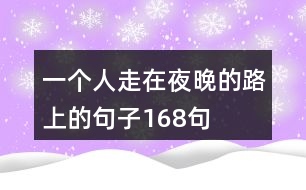 一個(gè)人走在夜晚的路上的句子168句