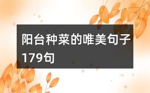 陽臺種菜的唯美句子179句