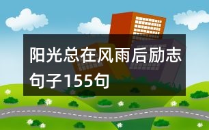 陽(yáng)光總在風(fēng)雨后勵(lì)志句子155句