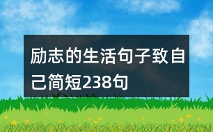 勵(lì)志的生活句子致自己簡(jiǎn)短238句