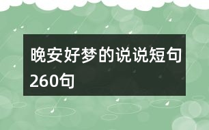 晚安好夢的說說短句260句