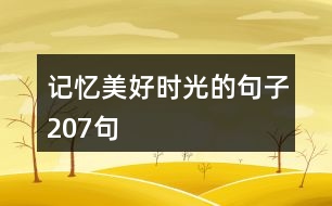 記憶美好時光的句子207句