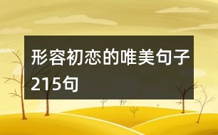 形容初戀的唯美句子215句