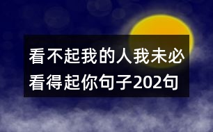 看不起我的人我未必看得起你句子202句