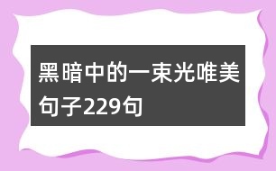 黑暗中的一束光唯美句子229句