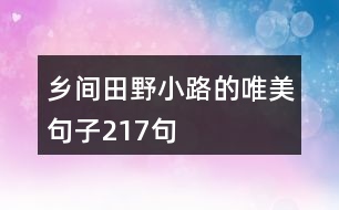 鄉(xiāng)間田野小路的唯美句子217句