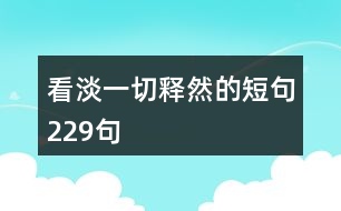 看淡一切釋然的短句229句