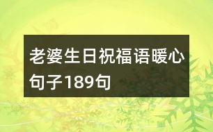 老婆生日祝福語(yǔ)暖心句子189句