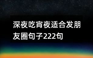 深夜吃宵夜適合發(fā)朋友圈句子222句